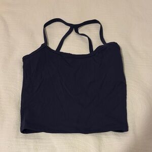Navy Blue Athletic Crop Top